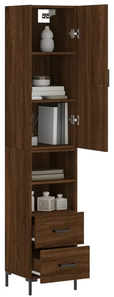 Credenza rovere marrone 34,5x34x180 cm in legno multistrato