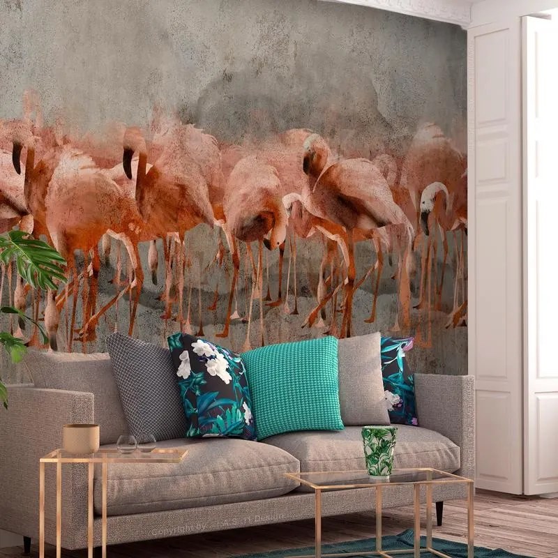 Carta da Parati Flamingo Lake Fenicotteri  Larghezza x Altezza Home decor 100x70