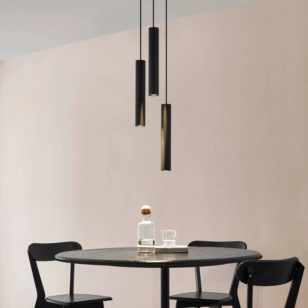 Lampada a sospensione Lindby Joffrey, Ø 24 cm, nero, a 3 luci, GU10