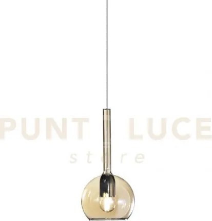 Lampadario a sospensione vetro 1555 piccolo ambra 1 luce attacco e2...