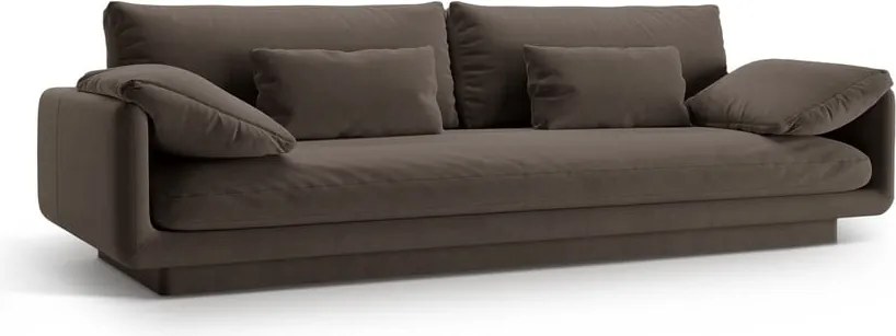 Divano marrone con rivestimento in velluto 250 cm Torino – Micadoni