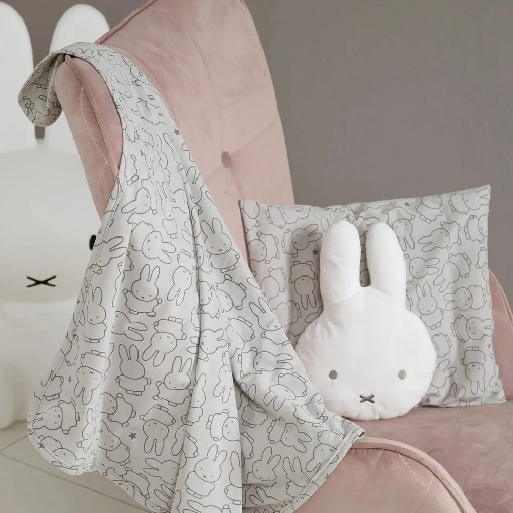 Coperta per neonato in cotone grigio 80x80 cm Miffy - Roba