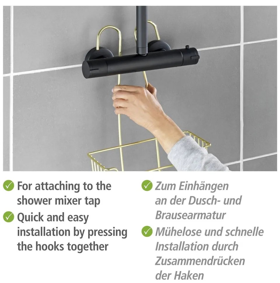 Mensola da bagno sospesa in acciaio inox color oro Milo - Wenko