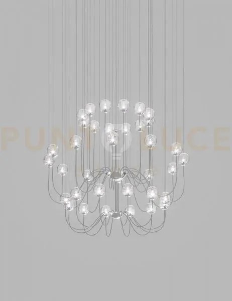 Puppet sospensione 36p cristallo trasparente cromo lucido 36 luci a...