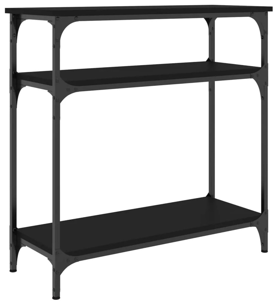 Tavolino consolle nero 75x29x75 cm in legno multistrato