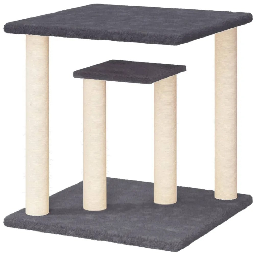 Pali tiragraffi per gatti con piattaforme grigio scuro 50 cm