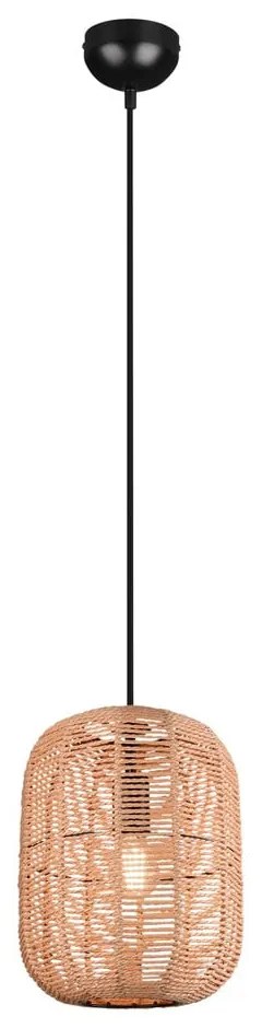 Lampadario marrone chiaro con paralume in tessuto ø 25 cm Runa - Trio