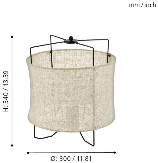 Eglo 79645 - Lampada da tavolo BRIDEKIRK 1xE27/40W/230V beige