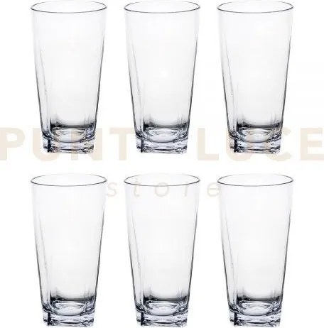 Tumbler bicchieri alti set 6 pezzi trasparenti