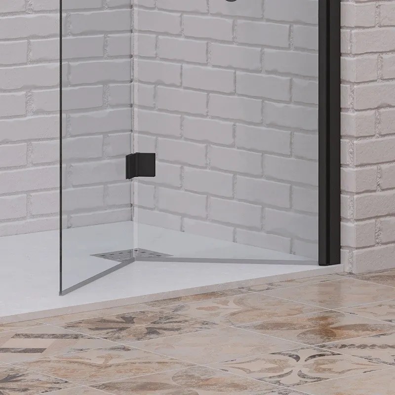 Doccia walk in a libro 80 cm colore nero | KSW7000N - KAMALU
