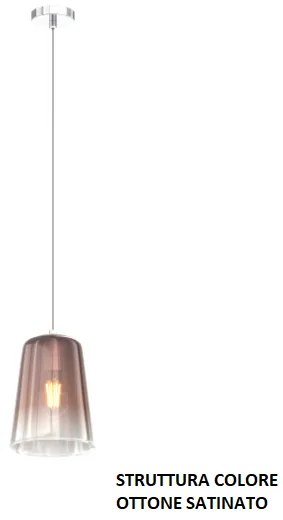 Sospensione ottone sat. 1 luce rame 1164os-s1-ra