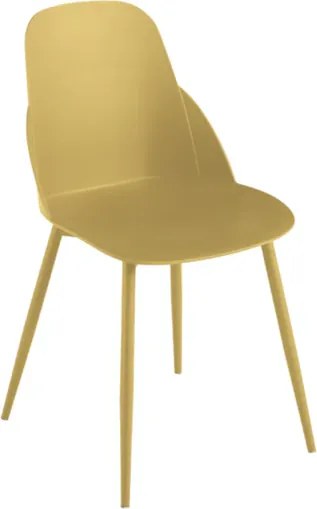Sedia in polipropilene Giallo con gambe in metallo - MILA 2 sedie
