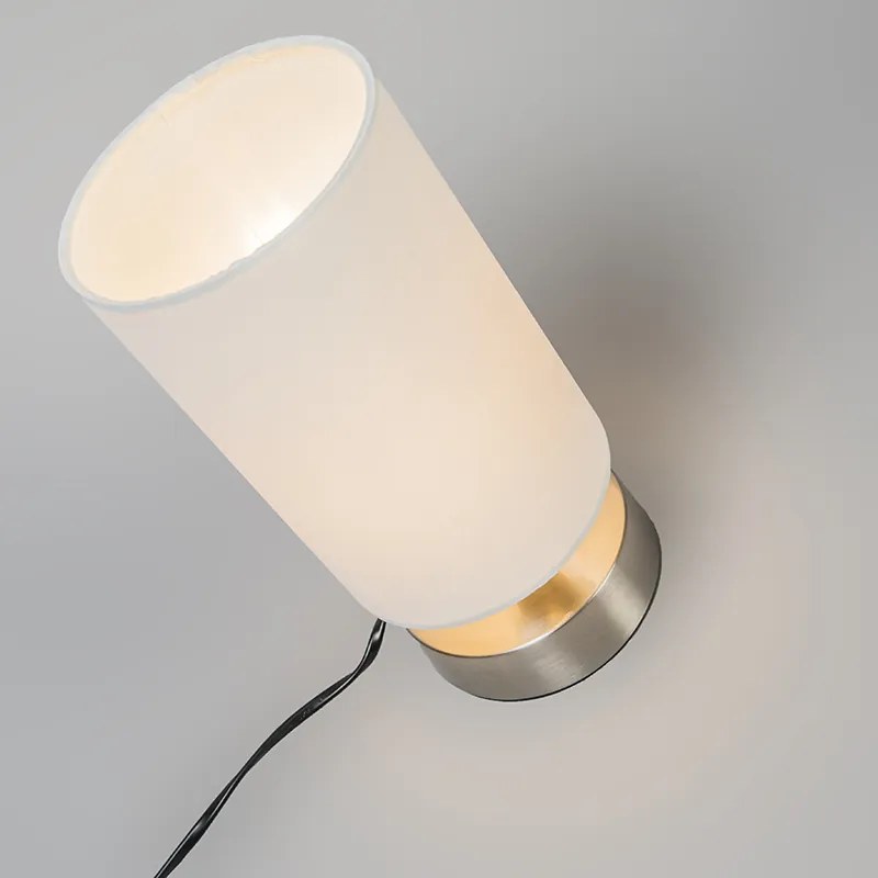 Lampada da tavolo moderna bianca rotonda 12 cm dimmerabile - Milo 2