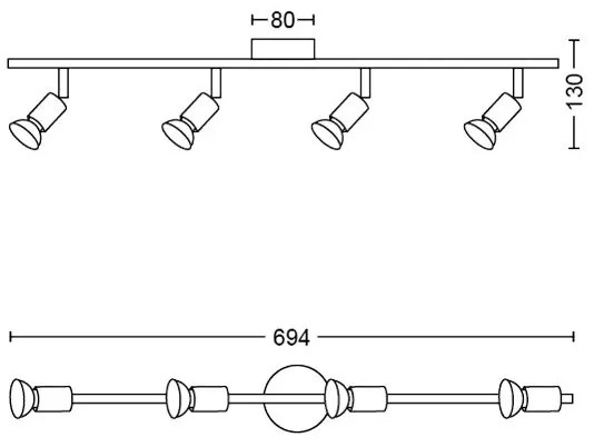 Philips - Faretto LIMBALI 4xGU10/50W/230V nero