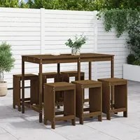 Set Bar da Giardino 7 pz Miele in Legno Massello di Pino 3157754