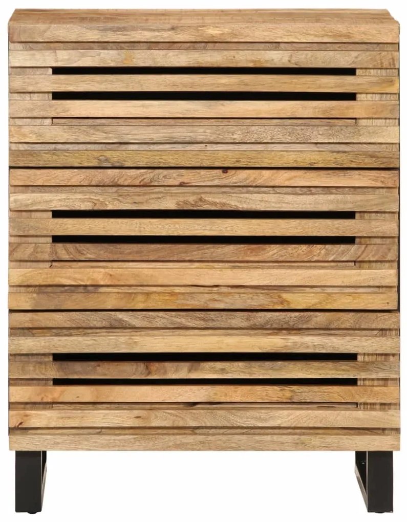 Credenza 60x34x75 cm in legno massello di mango grezzo