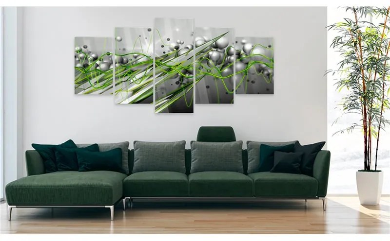 Quadri su vetro acrilico  Green Rhythm [Glass]  Colore Verde, Dimensioni e Misure 100x50