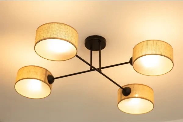 Brilagi - Plafoniera VIRGO 4xE14/40W/230V beige/nera