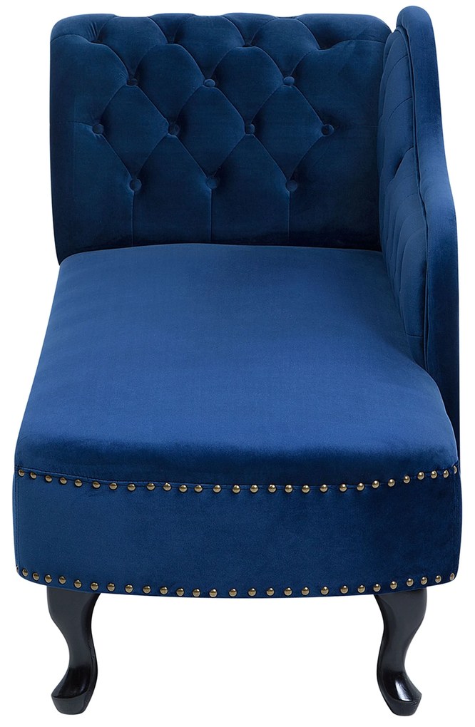 Chaise longue sinistra in velluto blu NIMES Beliani