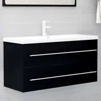 Mobile da Bagno con Lavabo Integrato Nero in Truciolato cod 8603