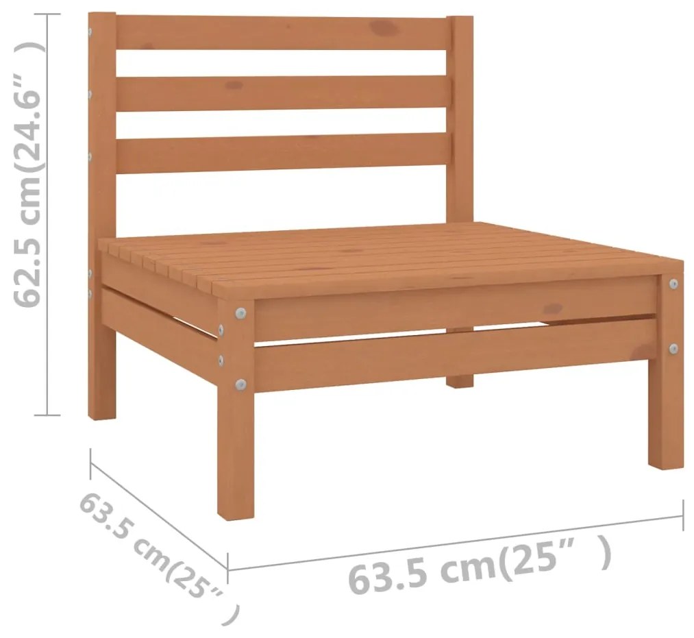 Set Divani da Giardino 4 pz Miele in Legno Massello di Pino