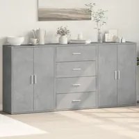 Credenze 3 pz Grigio Cemento 60x31x84 cm in Legno Multistrato 3276577