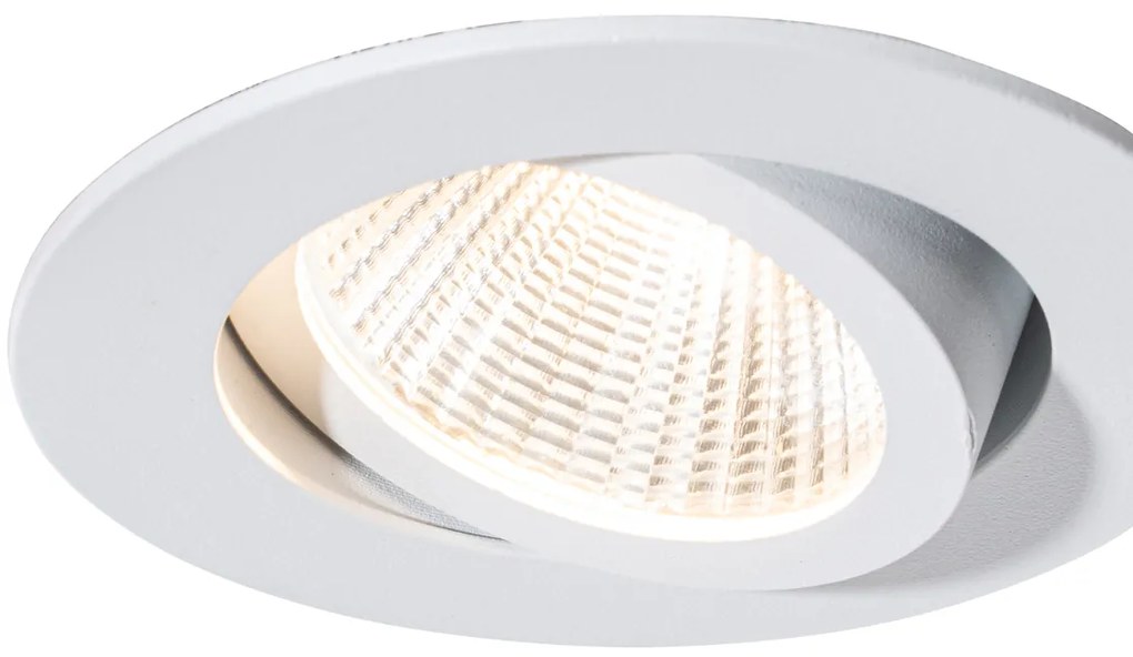 Faretto da incasso bianco 6,8 cm con LED 750 lm dimmerabile IP65 - Gaius