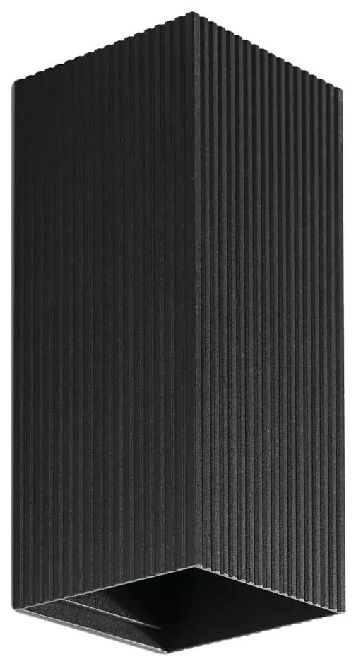 FARO 40566 - Applique SOLE 2xGU10/8W/230V nero ondulato quadrato