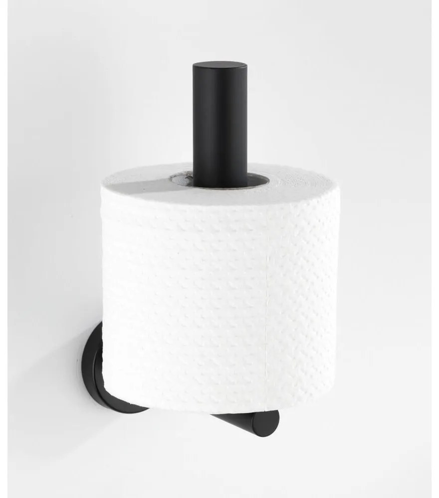 Porta carta igienica da parete in acciaio inox nero opaco Bosio - Wenko