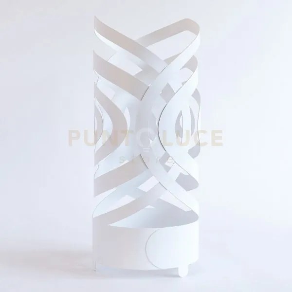 Porta ombrelli ricercato optical bianco in ferro diametro23cmx54cmh