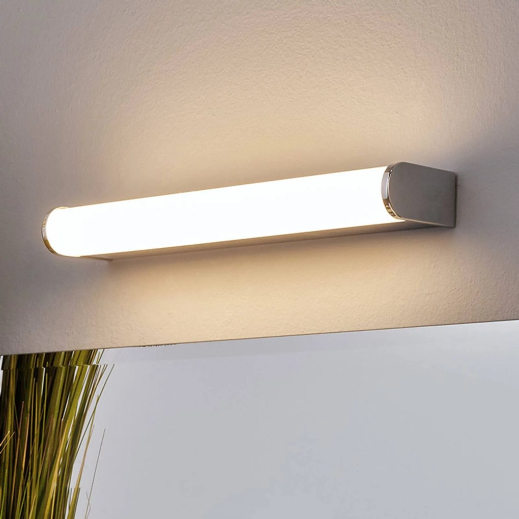Lindby Applique a LED Philippa, arrotondata, 32 cm, cromo, IP44