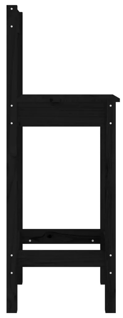 Sedie da bar 2 pz nere 40x41,5x112 cm legno massello di pino