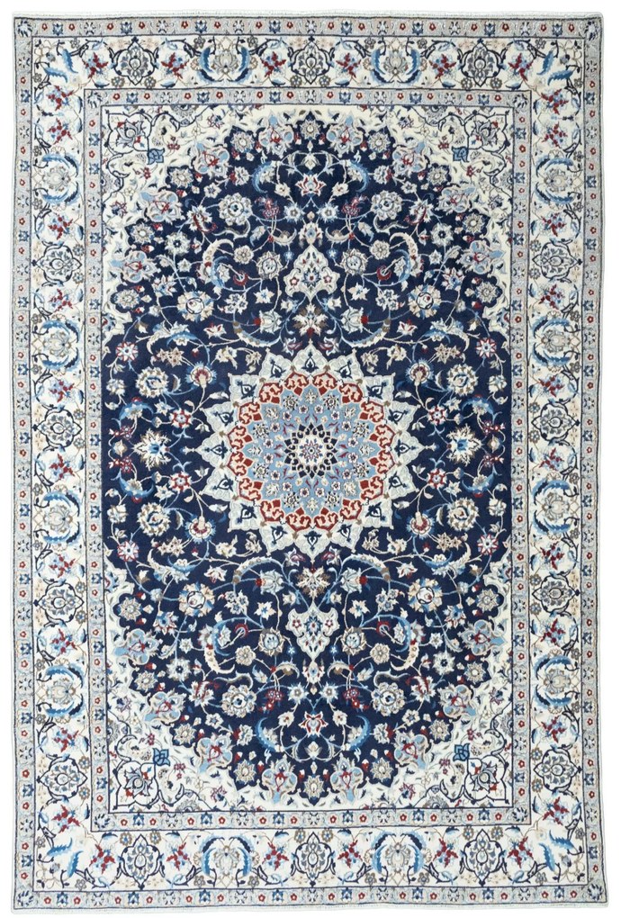 Nain Tappeto 200 x 300 Blu (Iran) Annodato A Mano