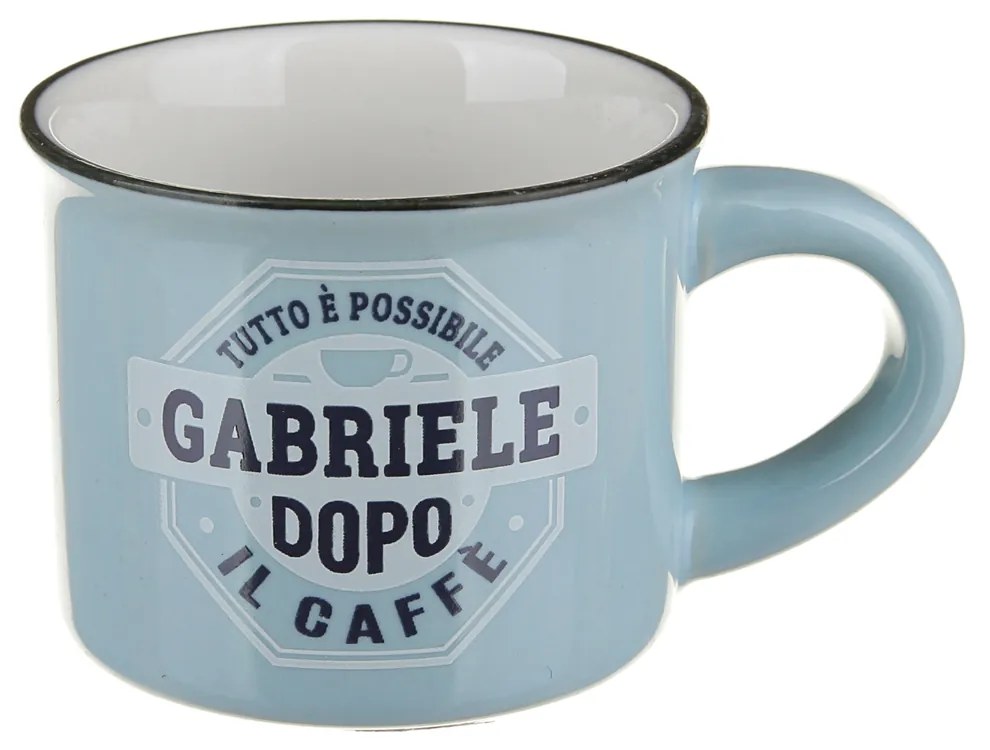 Tazzina caffè con nome Gabriele in gres porcellanato