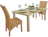 Sedie da Pranzo 2 pz Marroni in Rattan Naturale cod mxl 23737