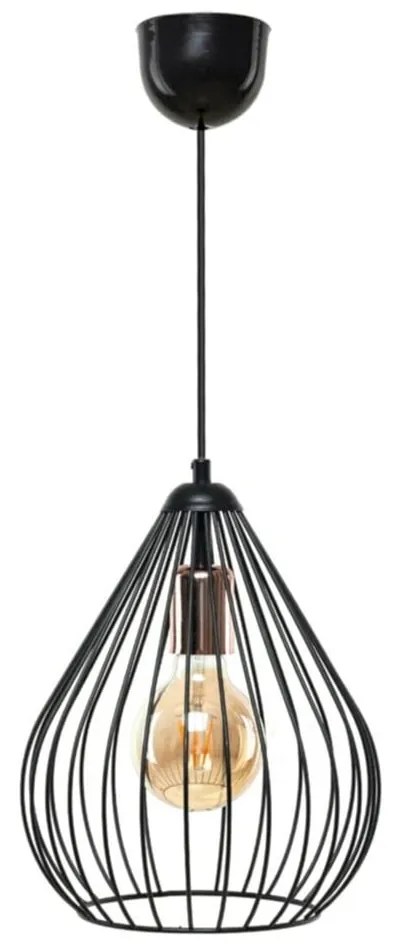 Lampadario nero con paralume in metallo ø 24 cm Fasah – Opviq lights