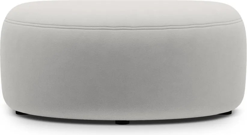 Poggiapiedi grigio chiaro con rivestimento in velluto Kate – Micadoni