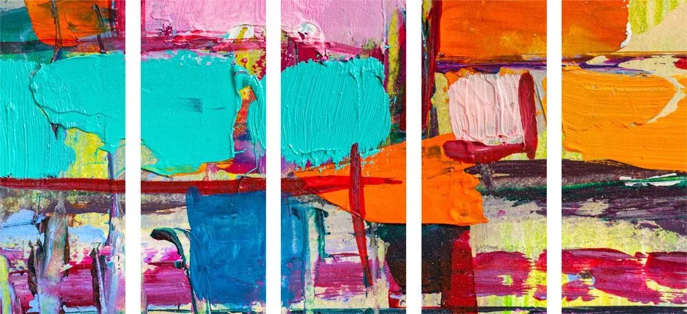 Quadri 5 pezzi – Opera d'arte di design astratto