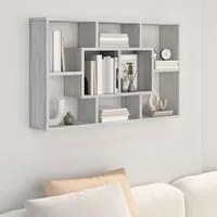 Mensola a Muro Grigio Sonoma 85x16x52,5 cm in Legno Multistrato 820461