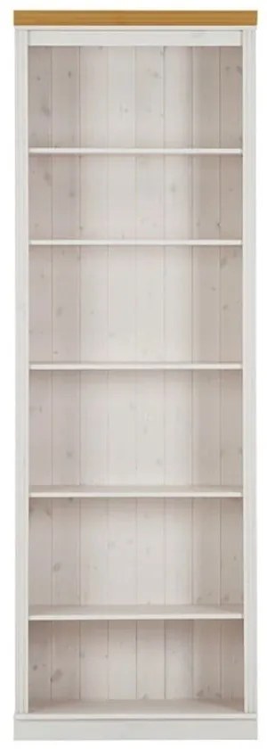 Libreria bianca in pino massiccio 74x223x37 cm Anita – Støraa