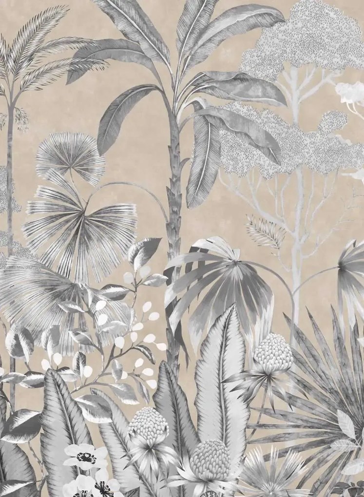 Harlequin Carta da parati panoramica Floreana - Gilt/ Black Earth/ Tranquility