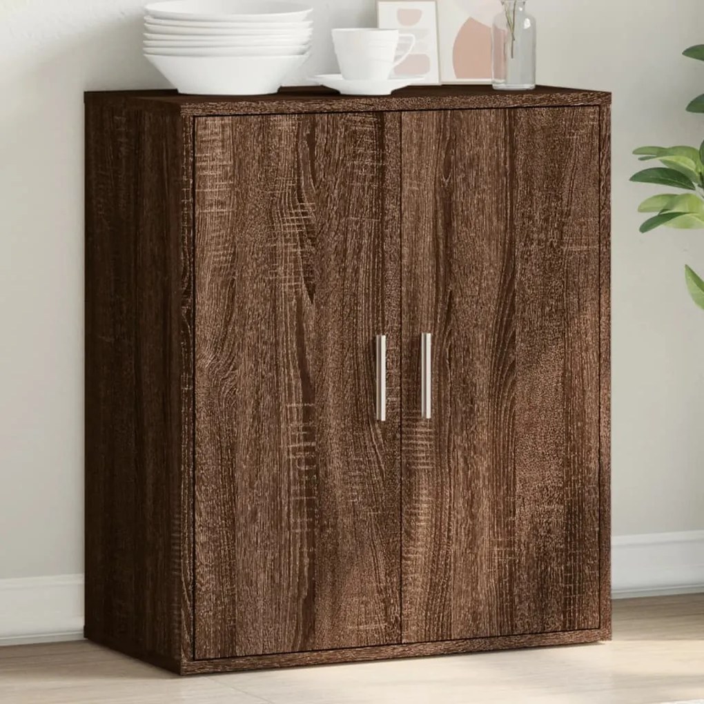 Credenza Rovere Marrone 79x38x80 Cm İn Legno Multistrato /