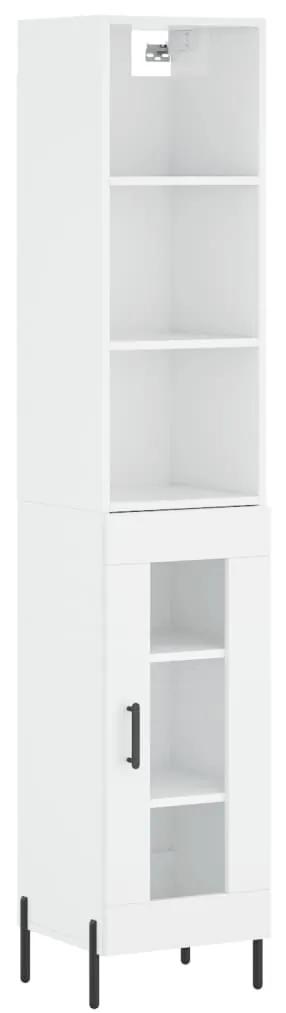 Credenza 34,5x34x180 cm in legno multistrato bianco lucido