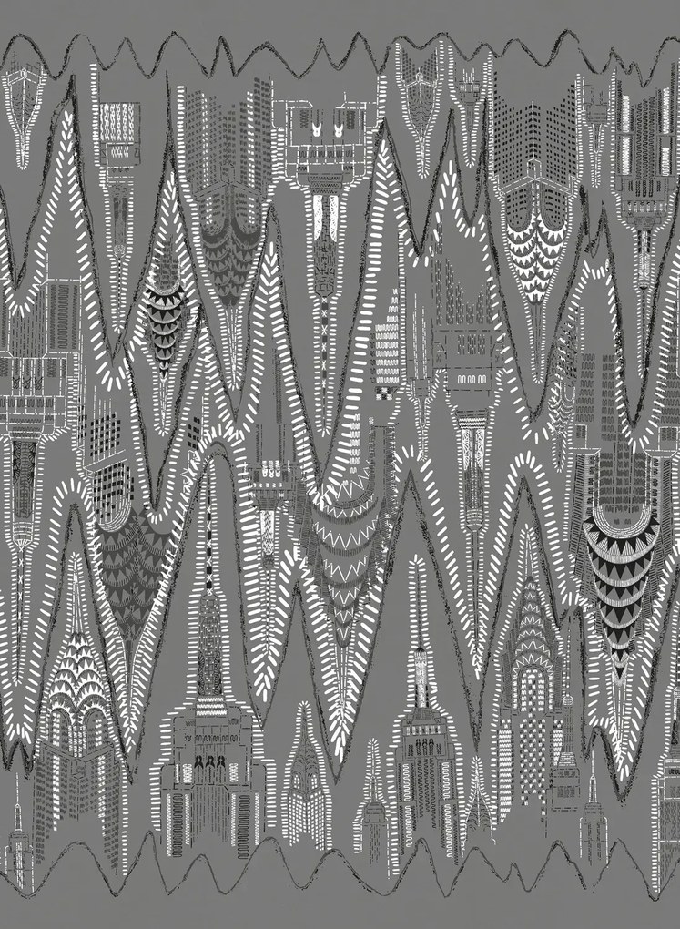 Rebel Walls Carta da parati panoramica Manhattan - Graphite