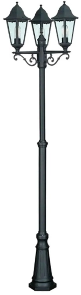 Palo Esterno Sawyer Alluminio Nero 3 Luci E27 Ip44