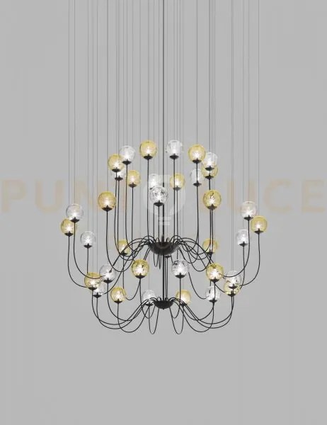 Puppet sospensione 36p multicolore 2 nero opaco 36 luci attacco g9