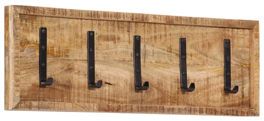 Appendiabiti Da Parete Con 5 Ganci İn Legno Massello Di Mango /