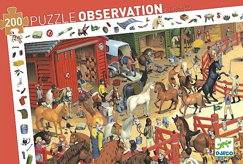 Un puzzle e un gioco di osservazione - equestre - 200 pezzi