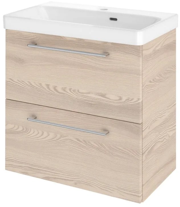 Mobile da bagno sotto lavabo SENSEA Remix marrone opaco L 60 x H 58 x P 33 cm 2 cassetti, lavabo non incluso