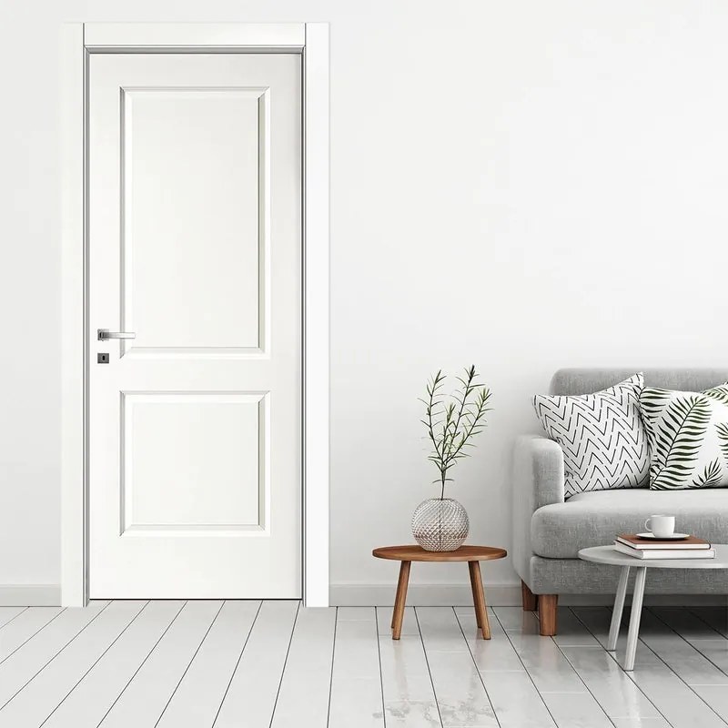 Porta interna a battente Austin in MDF colore bianco, L 90 x H 210 cm, apertura a destra